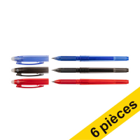 Offre : 6x 123encre stylo à bille effaçable - bleu, noir et rouge