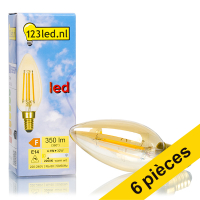 Offre : 6x 123led E14 ampoule LED à filament bougie or dimmable 4,1W (32W)