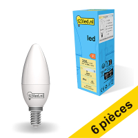 123inkt Offre : 6x 123led E14 ampoule LED bougie mate 4000K 2,5W (25W)  LDR01853
