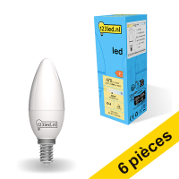 123inkt Offre : 6x 123led E14 ampoule LED bougie mate 4000K 4,9W (40W)  LDR01857
