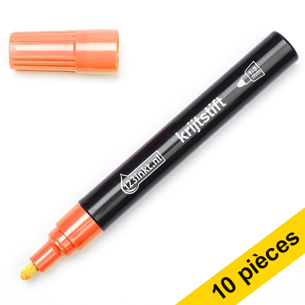 Offre 10x : 123 encre marqueur craie - orange 301109 - 1