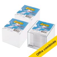 123inkt Offre combinée : 1x 123encre cube-mémo + recharge et 3x 123encre recharge pour cube-mémo (1000 feuilles)  300629