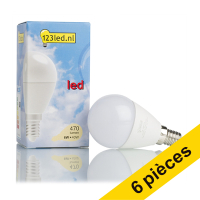 Offre spéciale : 6x 123led ampoule LED E14 sphérique réglable 6W (40W)