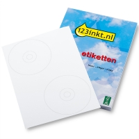 123inkt cd-/dvd-etiketten 2 per vel diagonaal (200 etiketten) FSC® Mix Credit