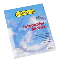 123inkt fotopapier sticker glossy A4 wit (10 stickers) 300223