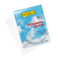 123inkt fotopapier sticker mat A4 wit (10 stickers) 300219