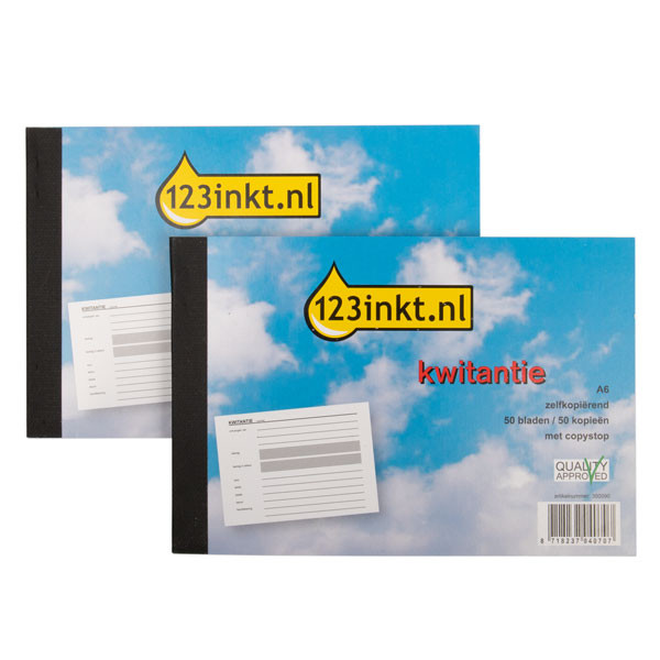 123inkt kwitantieboekje zelfkopiërend met copystop (50 vellen) 300090 123inkt kwitantieboekje zelfkopiërend met copystop (50 vellen) 300090 - 1