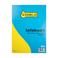 123inkt tafelkaart wit 210 x 59 mm (50 kaarten) 302238