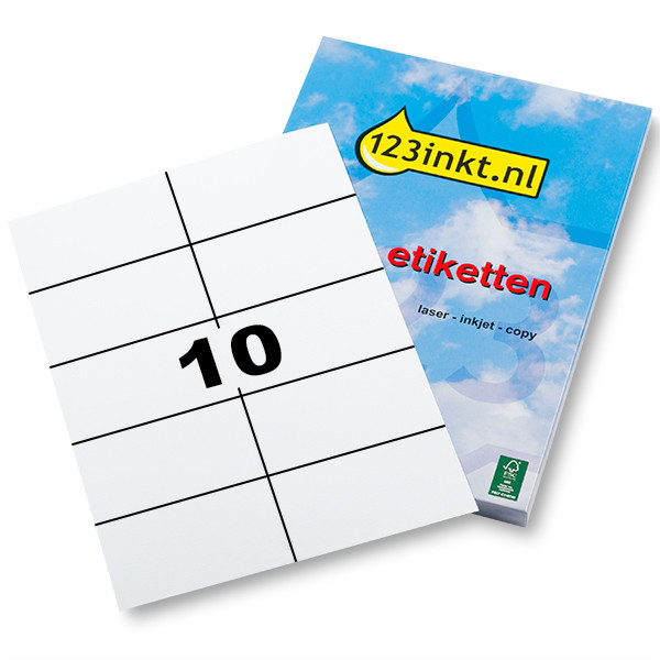123inkt universele etiketten A4 105 x 57 mm wit (1.000 etiketten) FSC® Mix Credit 060324 - 1