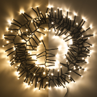 123led éclairage cluster à piles 1,4 mètre 192 ampoules avec minuterie - blanc extra chaud & blanc chaud LDR07297