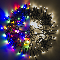 123led éclairage cluster à piles 1,4 mètre 192 ampoules avec minuterie - multicolore & blanc chaud LDR07298