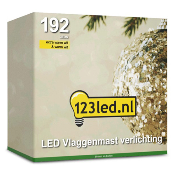 123led éclairage de mât de drapeau 2 mètres de haut 192 ampoules - blanc extra chaud & blanc chaud LDR07161 - 2