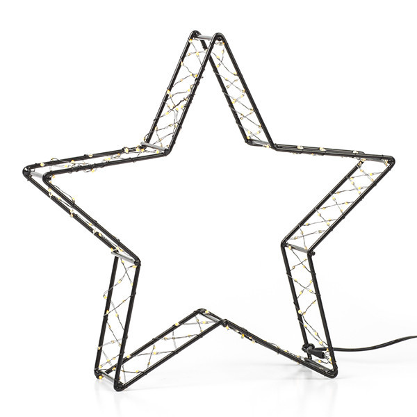 123led étoile de Noël 3D à piles 26 cm blanc extra chaud et blanc chaud 200 lumières - noir LDR07285 - 2