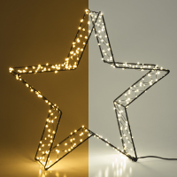123led étoile de Noël 3D 36 cm extra blanc chaud & blanc chaud 300 lumières - noir LDR07266