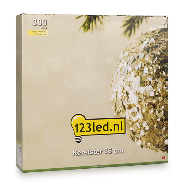 123led étoile de Noël 3D 36 cm extra blanc chaud & blanc chaud 300 lumières - noir LDR07266 - 5