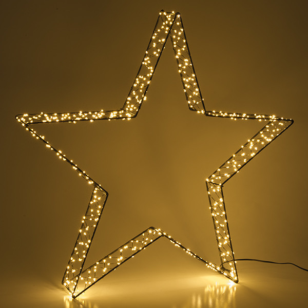 123led étoile de Noël 3D 56 cm extra blanc chaud & blanc chaud 540 lumières - noir LDR07267 - 3