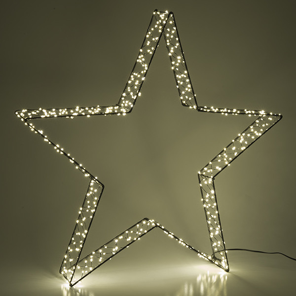 123led étoile de Noël 3D 56 cm extra blanc chaud & blanc chaud 540 lumières - noir LDR07267 - 4