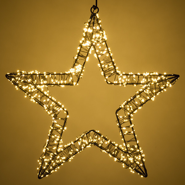 123led étoile de Noël avec anneau de suspension 36 cm blanc extra chaud et blanc chaud 800 lumières - noir LDR07268 - 3