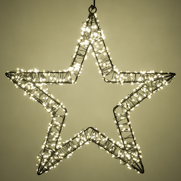 123led étoile de Noël avec anneau de suspension 36 cm blanc extra chaud et blanc chaud 800 lumières - noir LDR07268 - 4