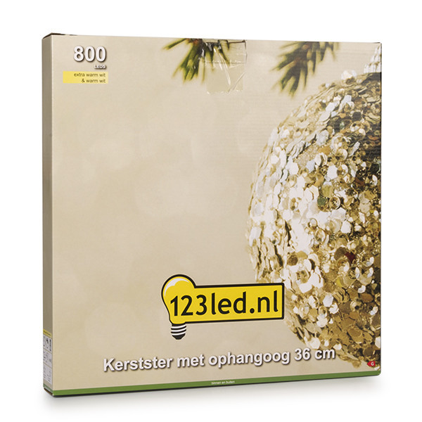 123led étoile de Noël avec anneau de suspension 36 cm blanc extra chaud et blanc chaud 800 lumières - noir LDR07268 - 5