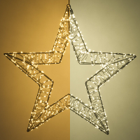 123led étoile de Noël avec anneau de suspension 56 cm blanc extra chaud et blanc chaud 1200 lumières - noir LDR07269