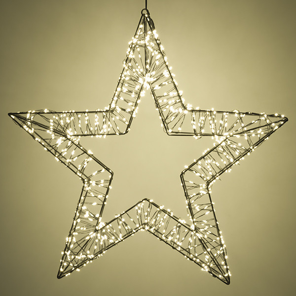 123led étoile de Noël avec anneau de suspension 56 cm blanc extra chaud et blanc chaud 1200 lumières - noir LDR07269 - 4