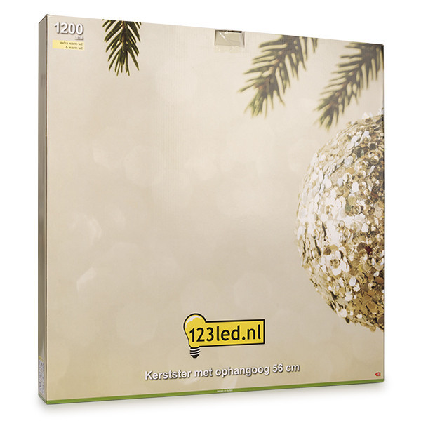 123led étoile de Noël avec anneau de suspension 56 cm blanc extra chaud et blanc chaud 1200 lumières - noir LDR07269 - 5