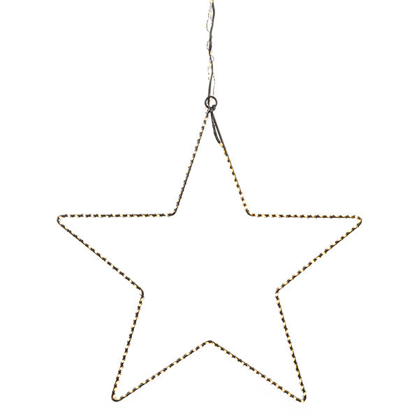 123led étoile de Noël suspendue 37 cm blanc extra chaud & blanc chaud 200 lumières - noir LDR07274 - 2