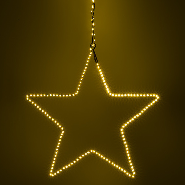 123led étoile de Noël suspendue 37 cm blanc extra chaud & blanc chaud 200 lumières - noir LDR07274 - 3