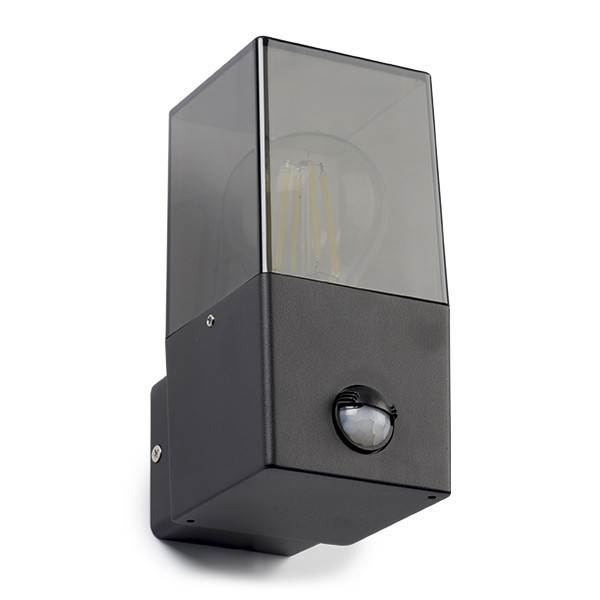 ​​​​​​​123led applique murale carrée avec capteur Smokey pour 1x E27 - noir LDR08513 - 3