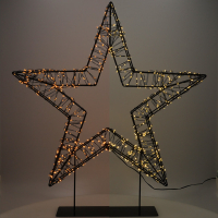 123LE étoile de Noël sur pied 56 cm extra blanc chaud & blanc chaud 1200 lampes LED - noir