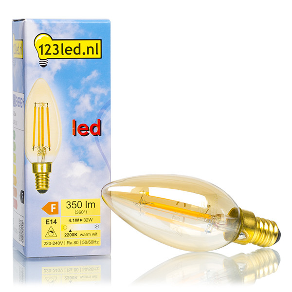123led E14 ampoule LED à filament bougie or dimmable 4,1W (32W) LDR01662 - 1