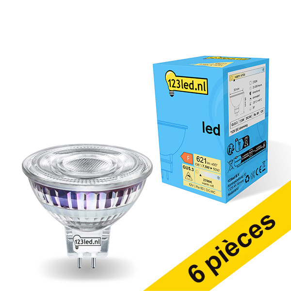Offre: 6x 123led spot LED GU5.3 dimmable 7,5W (50W) LDR01755 - 1