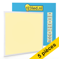 Offre : 5x 123led panneau 60x60 cm | 3000K | 3900 lumens (30W) - blanc chaud