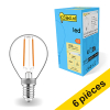 Offre : 6x 123led E14 ampoule LED à filament sphérique dimmable 2700K 2,5W (25W) LDR01893 - 1
