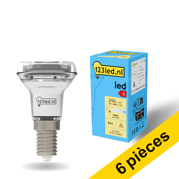 Offre : 6x 123led E14 ampoule LED réflecteur R50 3W (33W) LDR01919 - 1