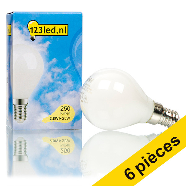 Offre : 6x 123led E14 ampoule LED sphérique mate dimmable 2,8W (25W) LDR01621 - 1