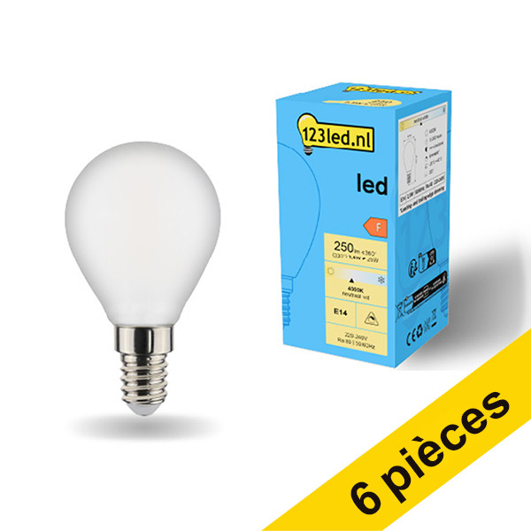 Offre : 6x 123led E14 ampoule LED sphérique mate dimmable 4000K 2,5W (25W) LDR01911 - 1