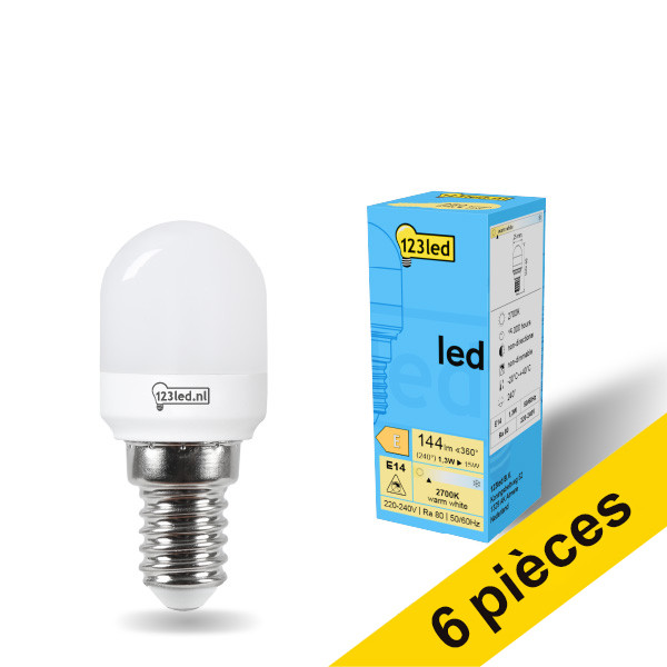 Offre : 6x 123led T25 E14 ampoule LED sphérique mate 1,3W (15W) LDR01923 - 1