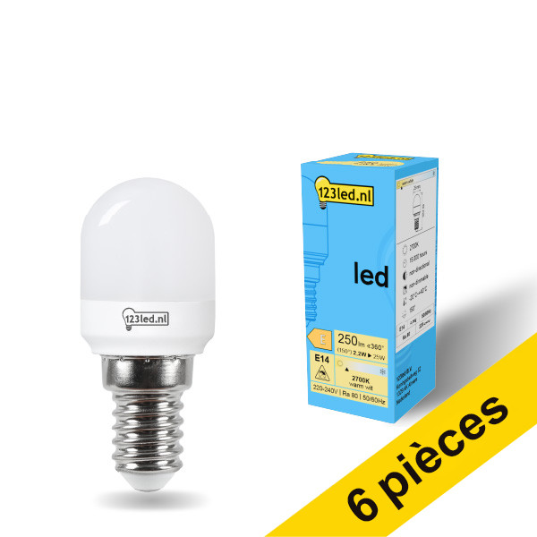 Offre : 6x 123led T25 E14 ampoule LED sphérique mate 2,2W (25W) LDR01925 - 1