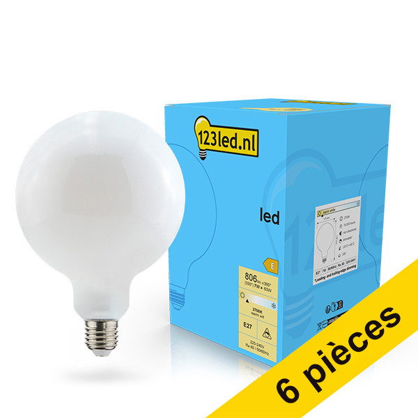 Offre : 6x 123led ampoule LED E27 globe mat dimmable 7W (60W) LDR02107 - 1