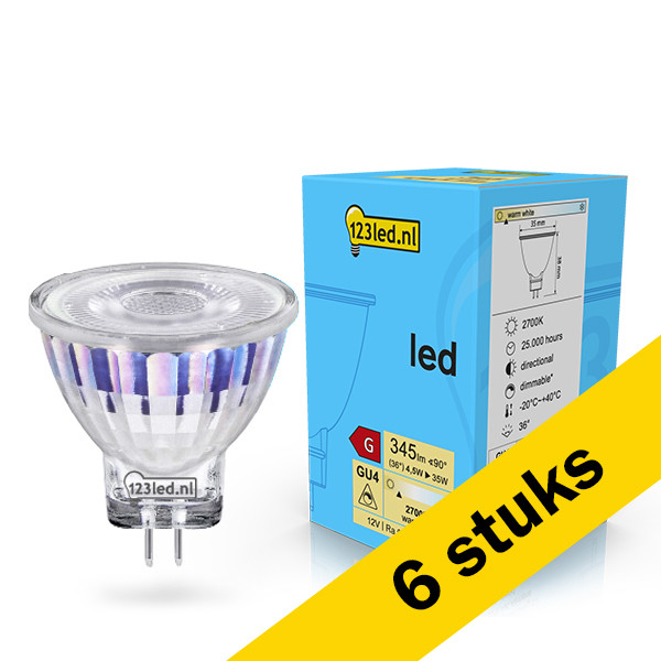 Offre : 6x 123led spot LED GU4 dimmable 4,5W (35W) LDR02067 - 1