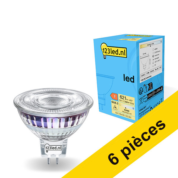 Offre : 6x 123led spot LED GU5.3 | 4000K | Dimmable | 7,5W (50W) LDR01757 - 1