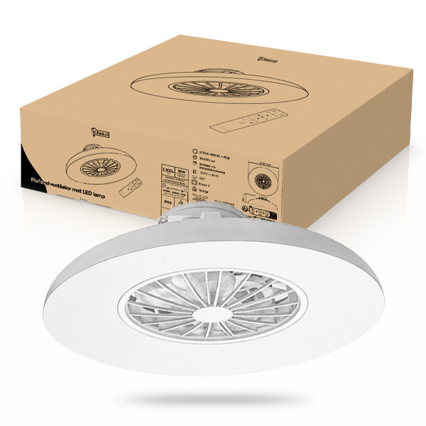Ventilateur de plafond avec éclairage LED | Ø 48,5 cm | RGB+ 2700-6500K | Blanc | 39W LDR02468 - 1