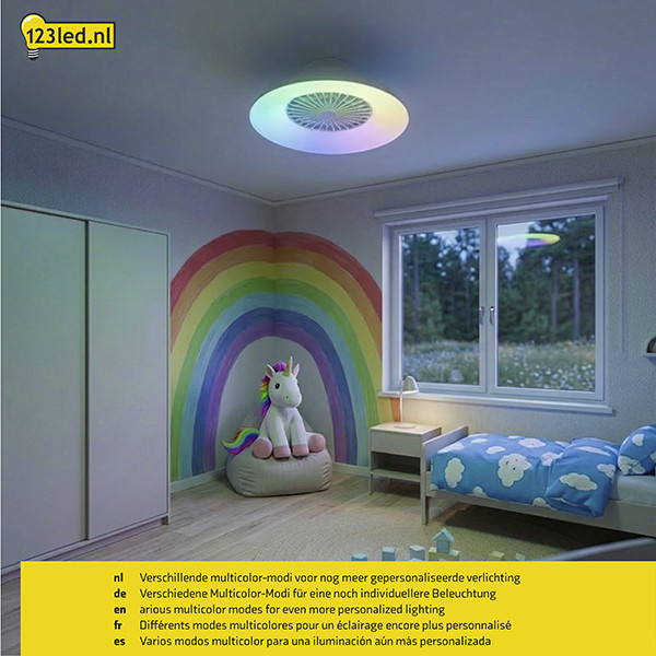 Ventilateur de plafond avec éclairage LED | Ø 60 cm | RGB+ 2700-6500K | Blanc | 54W LDR02469 - 5
