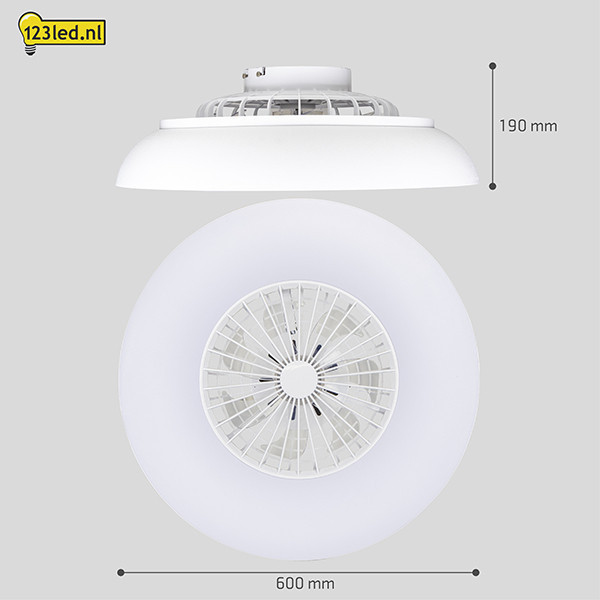 Ventilateur de plafond avec éclairage LED | Ø 60 cm | RGB+ 2700-6500K | Blanc | 54W LDR02469 - 8