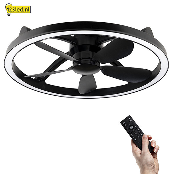 Ventilateur de plafond avec éclairage LED | Ø 61,3 cm | 2200-6500 K | Noir | 27 W LDR02467 - 2