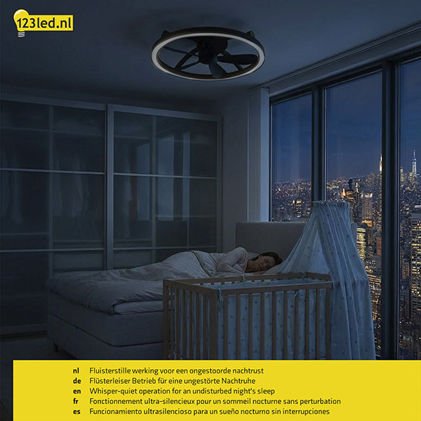 Ventilateur de plafond avec éclairage LED | Ø 61,3 cm | 2200-6500 K | Noir | 27 W LDR02467 - 6