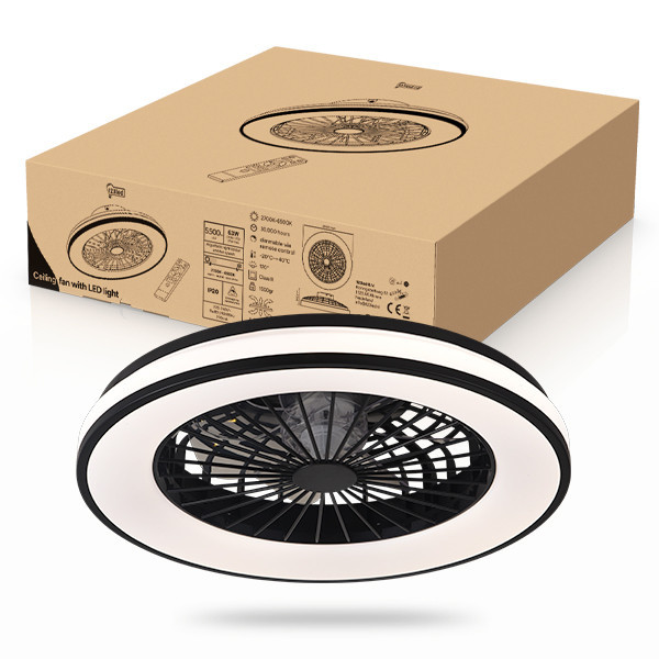 Ventilateur de plafond avec ampoule LED | Ø 48,5 cm | 2000-4000K | Noir | 63W LDR02466 - 1