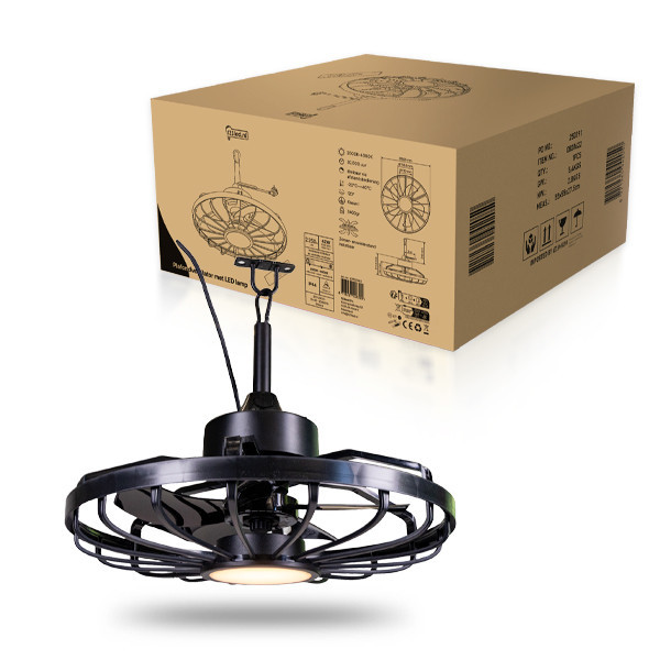 Ventilateur de plafond avec lampe LED | Ø 50,8 cm | 2000-4000 K | IP44 | Noir | 42 W LDR02463 - 1